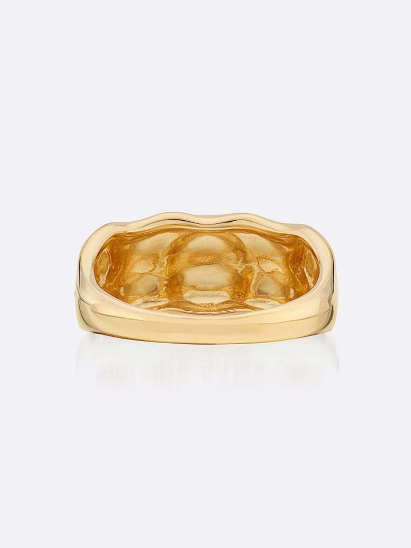 Golden Waves 18k Gold Molten Band Ring C