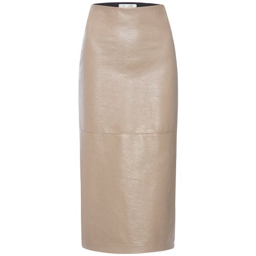 Holiday 0019 2024 IreneVeganLeatherSkirt SCR4387 GlossyTaupe ghost