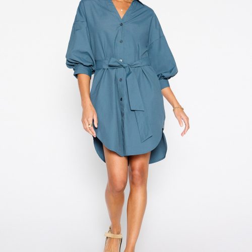 KateBeltedShirtDress JCP4040 Ocean 1