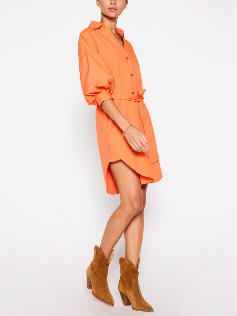 KateBeltedShirtDress JCP4040 Tangerine 3