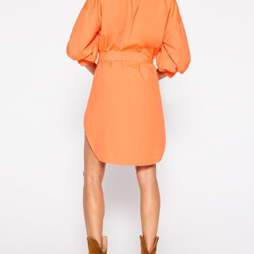 KateBeltedShirtDress JCP4040 Tangerine 4