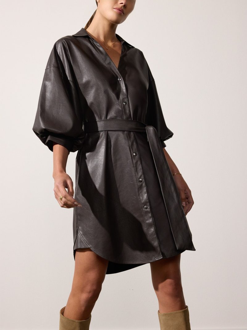 KateBeltedVeganLeatherShirtDress Timber TPU4040 03