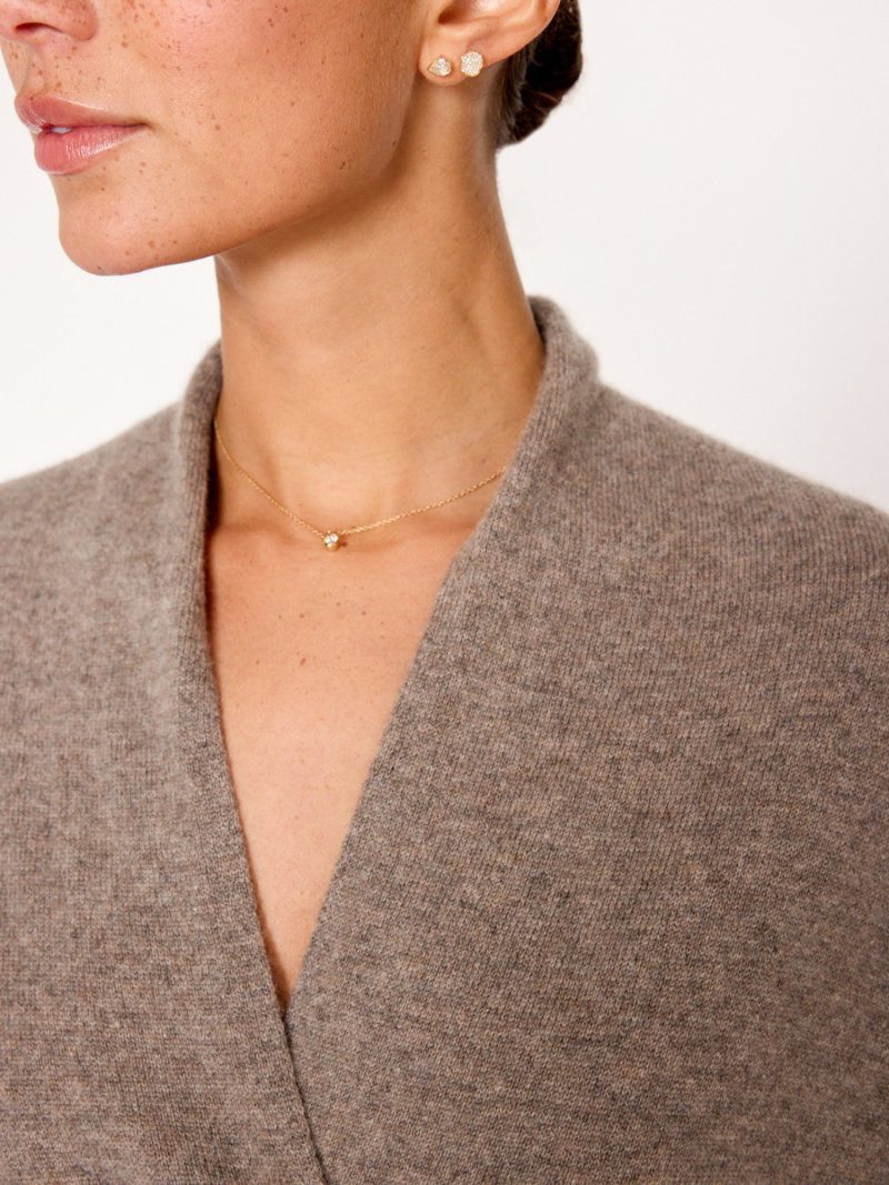 Siena Wrap Neck Pullover LUX4070 Otter Melange 1834